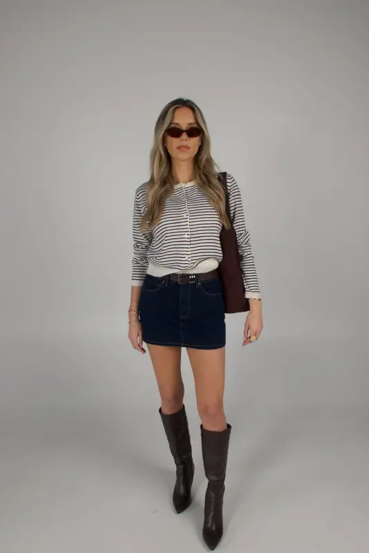 Monroe Striped Cardigan Top