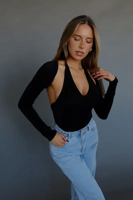Simply Chic Bodysuit Set In Black